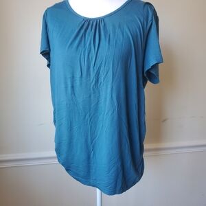 Casual Teal Short Sleeve Top